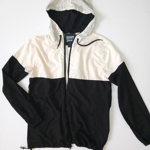 Beautiful Giant Other - Lightweight Soft Windbreaker Drawstring Hood Colorblock S